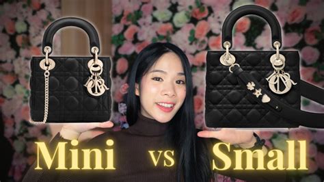 lady dior small vs mini